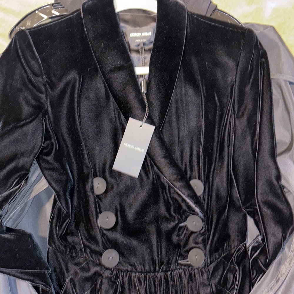 Giorgio Armani Black Velvet Dress - Picture 5 of 13